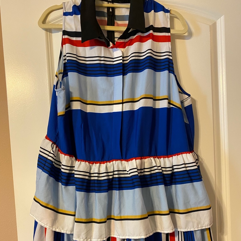 Eloquii Multicolor Striped Midi Dress
